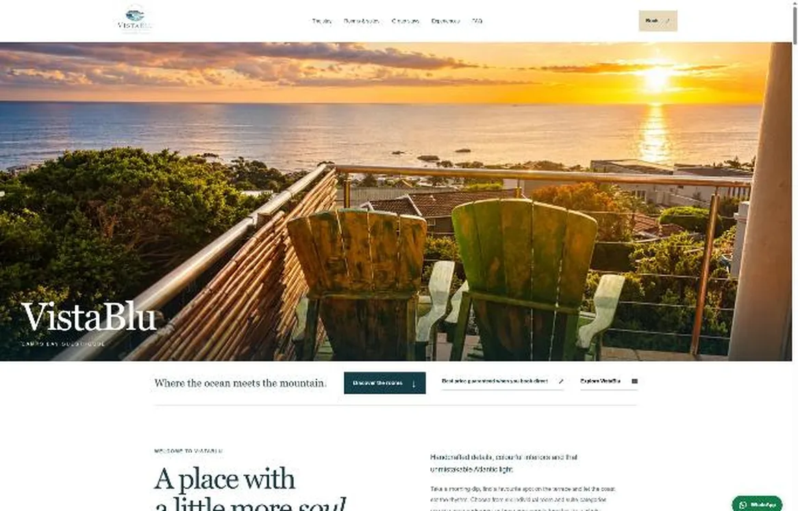 VistaBlu landing page screenshot